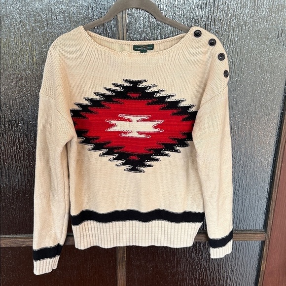 Ralph Lauren Sweaters - Ralph Lauren Jeans Company Ralph Lauren Beige Aztec Knit Sweater Size S